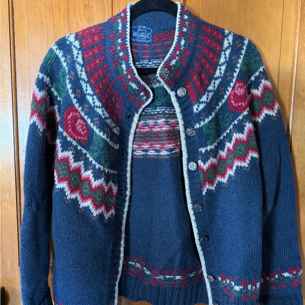 Woolrich Vintage Roses & Blue Cardigan M/L